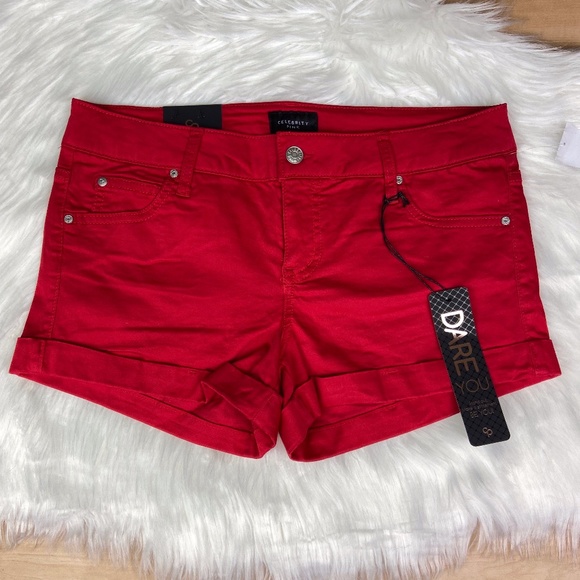 Celebrity Pink Pants - Celebrity Pink Stretchy Tango Red Shorts Size 7/28